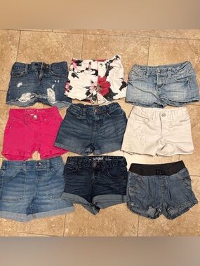Assorted Girls' size 6 Jean Shorts - Mixed Colors- 9 pairs